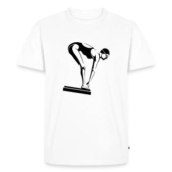 Triathlon Natation Bike Run Marathon - T-shirt Premium bio Homme - blanc - Devant - Nico (187cm)