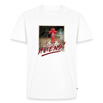 Aliens 6 - Men's Premium Organic T-Shirt - white - Front - Nico (187cm)