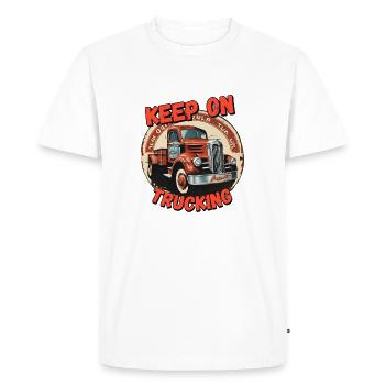 Continuez sur le camionnage 5 - T-shirt Premium bio Homme - blanc - Devant - Nico (187cm)