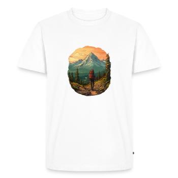 Randonnée à l’aube - T-shirt Premium bio Homme - blanc - Devant - Nico (187cm)