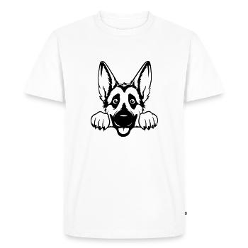 Berger allemand - T-shirt Premium bio Homme - blanc - Devant - Nico (187cm)