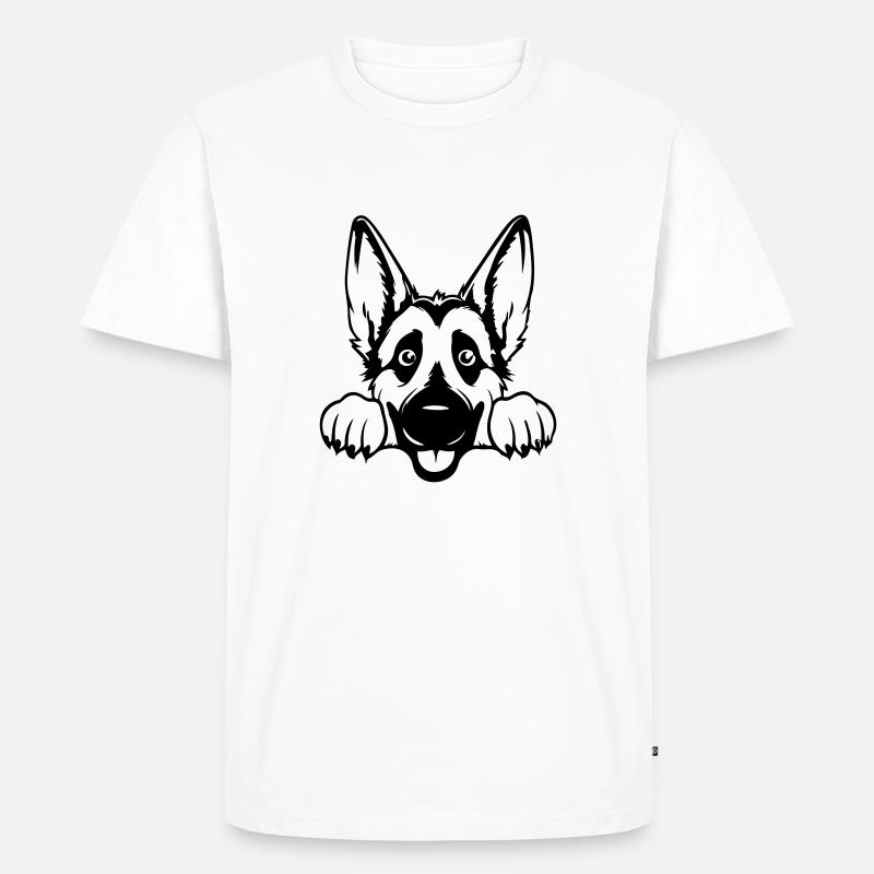 Deutsche Schäferhund - Männer Premium Bio T-Shirt - Weiß