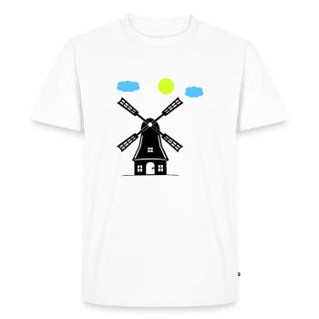 Moulin à vent - T-shirt Premium bio Homme - blanc - Devant - Nico (187cm)