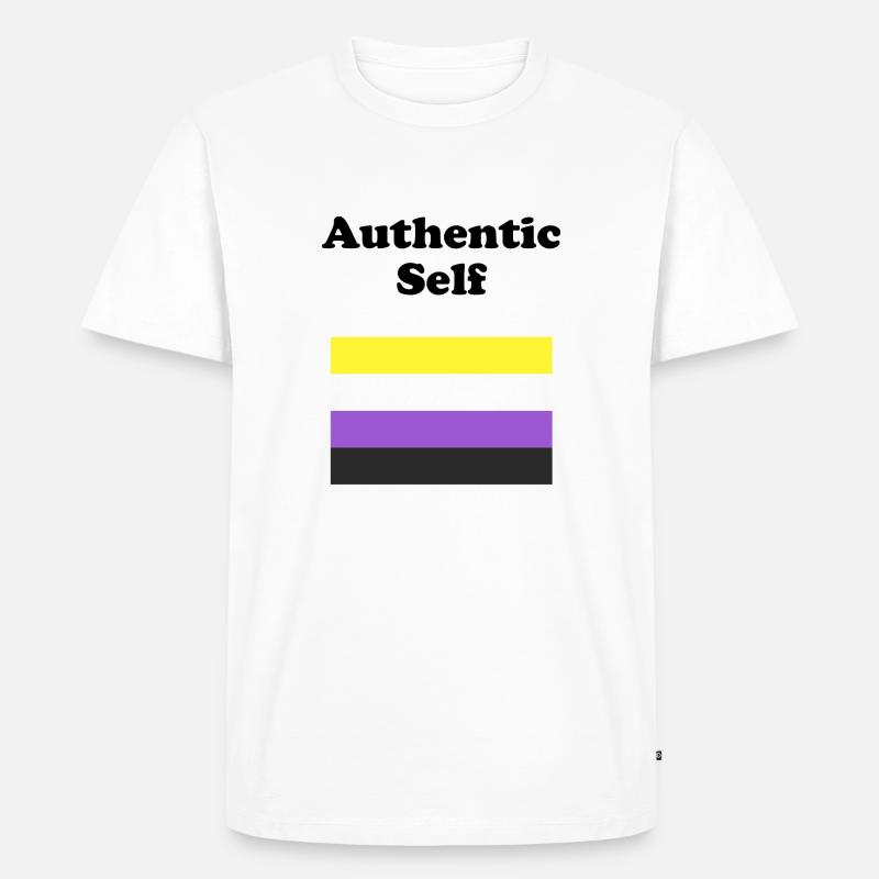 Non Binary Flag Authentic Self - Men's Premium Organic T-Shirt - white