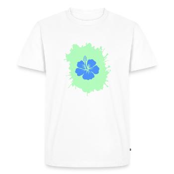 Taches d’hibiscus - T-shirt Premium bio Homme - blanc - Devant - Nico (187cm)