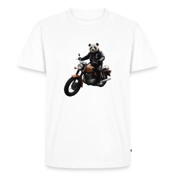 Panda motard - T-shirt Premium bio Homme - blanc - Devant - Nico (187cm)