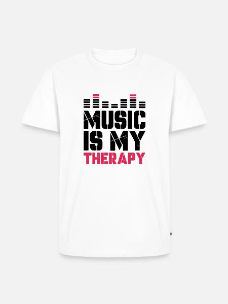 music is my therapy - Men's Premium Organic T-Shirt - white