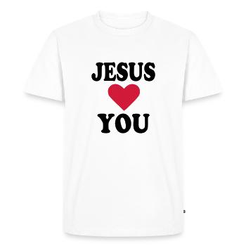 Jesus - T-shirt Premium bio Homme - blanc - Devant - Nico (187cm)