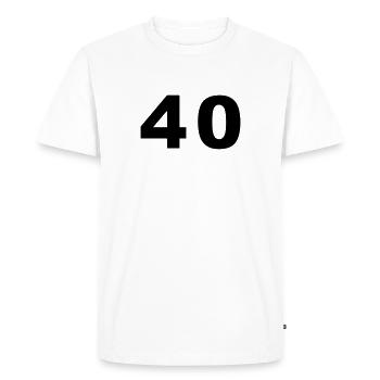 Nombre - 40 - quarante - T-shirt Premium bio Homme - blanc - Devant - Nico (187cm)