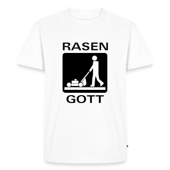 Lawn GOD - Men's Premium Organic T-Shirt - white - Front - Nico (187cm)