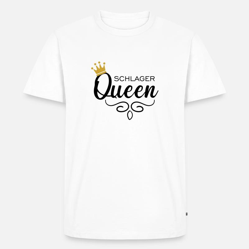 Schlager Queen - Männer Premium Bio T-Shirt - Weiß