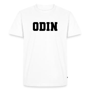 Name - Odin - Men's Premium Organic T-Shirt - white - Front - Nico (187cm)