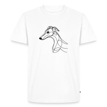 Seesaw Greyhound Dog Line Design Line Art - Men's Premium Organic T-Shirt - white - Front - Nico (187cm)