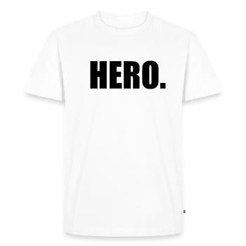 héros - T-shirt Premium bio Homme - blanc - Devant - Nico (187cm)