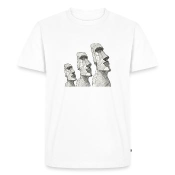 3 Moai Stone Heads Stone Statues of Easter Island - Men's Premium Organic T-Shirt - white - Front - Nico (187cm)