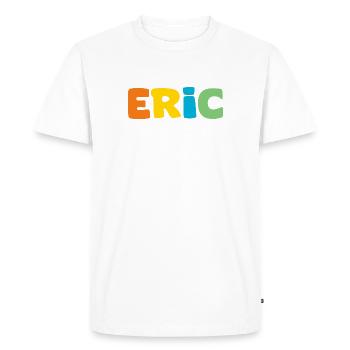 Name - Eric - Men's Premium Organic T-Shirt - white - Front - Nico (187cm)