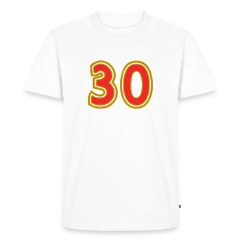 30. 30 YEARS. 30th ANNIVERSARY. 30 YEARS ANNIVERSARY. - Men's Premium Organic T-Shirt - white - Front - Nico (187cm)