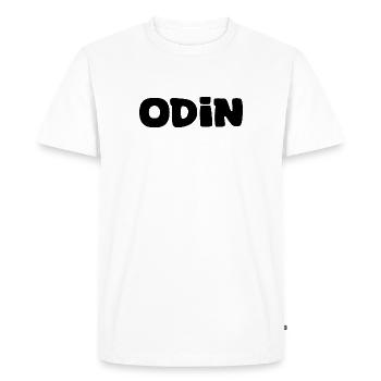 Name - Odin - Men's Premium Organic T-Shirt - white - Front - Nico (187cm)