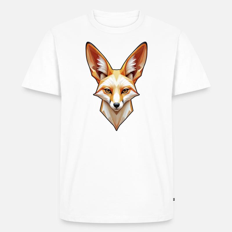 Fennec-Kopf in Farbe - Männer Premium Bio T-Shirt - Weiß