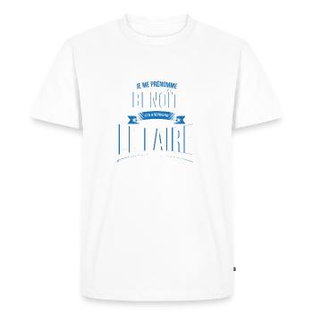 Benoît personne ne peut cadeau - T-shirt Premium bio Homme - blanc - Devant - Nico (187cm)