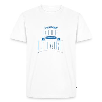 Didier personne ne peut cadeau - T-shirt Premium bio Homme - blanc - Devant - Nico (187cm)