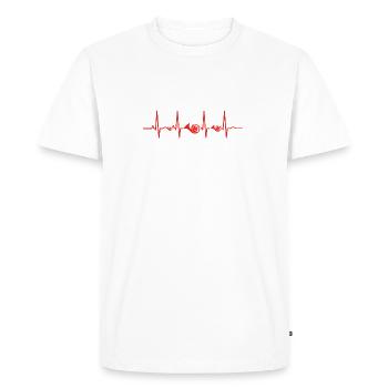 Heartbeat heart ekg evolution human horn hornhorn - Men's Premium Organic T-Shirt - white - Front - Nico (187cm)