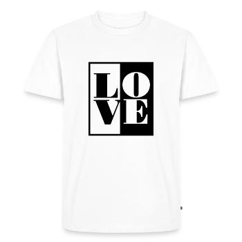 Love Amour Cadeau de Saint Valentin - T-shirt Premium bio Homme - blanc - Devant - Nico (187cm)