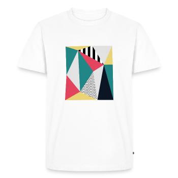 Triangles - Men's Premium Organic T-Shirt - white - Front - Nico (187cm)