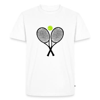 raquette de tennis - T-shirt Premium bio Homme - blanc - Devant - Nico (187cm)