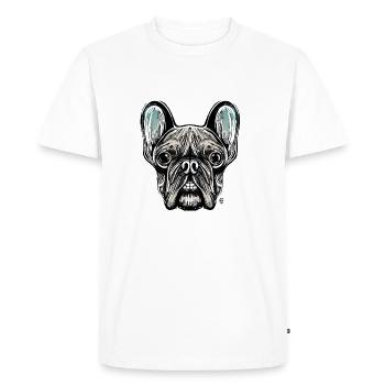 Bulldog Français - T-shirt Premium bio Homme - blanc - Devant - Nico (187cm)
