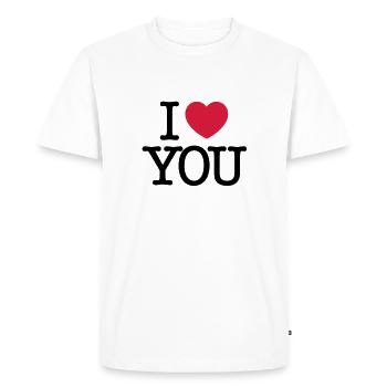 I Love You - Men's Premium Organic T-Shirt - white - Front - Nico (187cm)