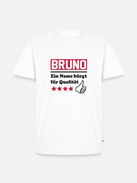bruno - Männer Premium Bio T-Shirt - Weiß