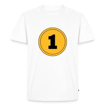 Numéro 1 - T-shirt Premium bio Homme - blanc - Devant - Nico (187cm)