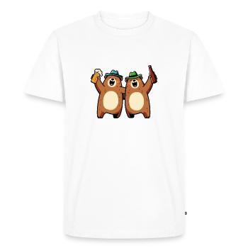 Bärlin Party Beer Bear Hat Gang - Prost Berlin - T-shirt Premium bio Homme - blanc - Devant - Nico (187cm)