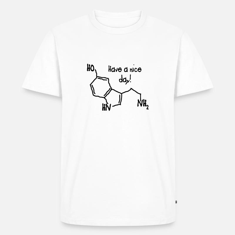 Serotonin - Männer Premium Bio T-Shirt - Weiß