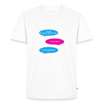 tu es ma levure - T-shirt Premium bio Homme - blanc - Devant - Nico (187cm)