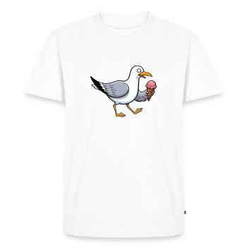 Fête de la célébration de la gaufre à la crème glacée de la mouette de la mer du Nord - T-shirt Premium bio Homme - blanc - Devant - Nico (187cm)