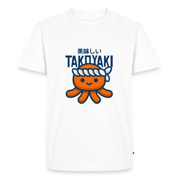 Takoyaki | Cuisine de rue japonaise - T-shirt Premium bio Homme - blanc - Devant - Nico (187cm)