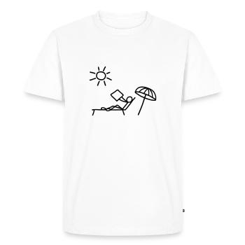 Read sunbathing & newspaper - Men's Premium Organic T-Shirt - white - Front - Nico (187cm)