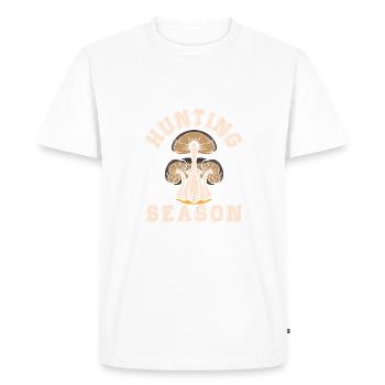 Mushroom picking - Men's Premium Organic T-Shirt - white - Front - Nico (187cm)