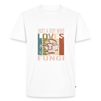 Mushroom picking - Men's Premium Organic T-Shirt - white - Front - Nico (187cm)
