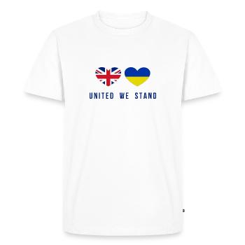 Unis nous sommes la Grande-Bretagne et l’Ukraine - T-shirt Premium bio Homme - blanc - Devant - Nico (187cm)
