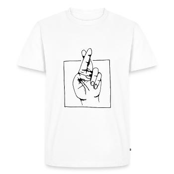 Je jure - T-shirt Premium bio Homme - blanc - Devant - Nico (187cm)
