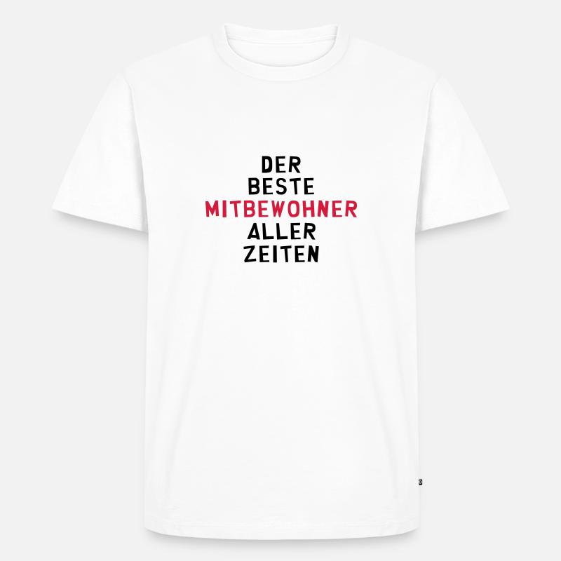 Mitbewohner Mitbewohnerin Freund Freundschaft Nähe - Männer Premium Bio T-Shirt - Weiß