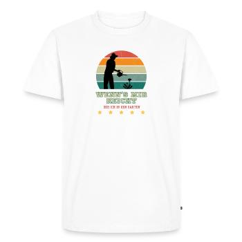 Wenn's mir reicht geh ich in den Garten - Gärtner - Männer Premium Bio T-Shirt - Weiß - Vorne - Nico (187cm)