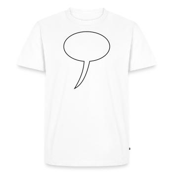 Speech Bubble Design Long - Men's Premium Organic T-Shirt - white - Front - Nico (187cm)