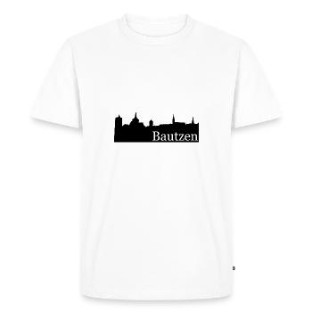 Bautzen Silhouette Skyline - T-shirt Premium bio Homme - blanc - Devant - Nico (187cm)