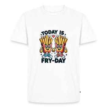 Today is French fries day in love - Men's Premium Organic T-Shirt - white - Front - Nico (187cm)