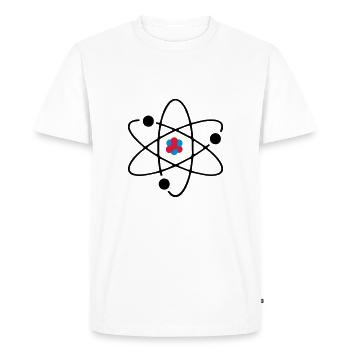 Atom 3 colors - Men's Premium Organic T-Shirt - white - Front - Nico (187cm)