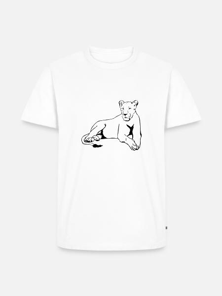 Lion - Löwe - Löwin - Männer Premium Bio T-Shirt - Weiß